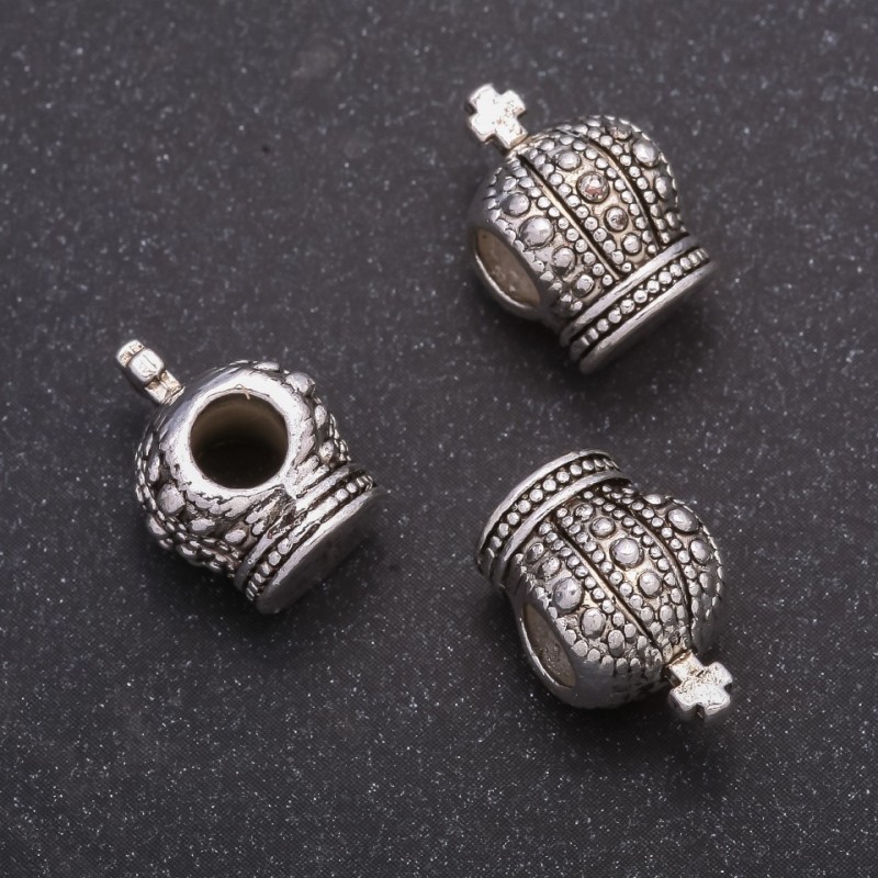 Inserție de mărge «Coroană», diametrul 9×14 mm, gaură de 4,5 mm, ambalaj 20 g ± 6 buc