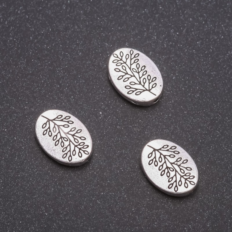 Mărgea-inserație «Ramură», diametru 14×10 mm, diametru interior 1,5 mm, ambalaj 20 g ± 13 buc.
