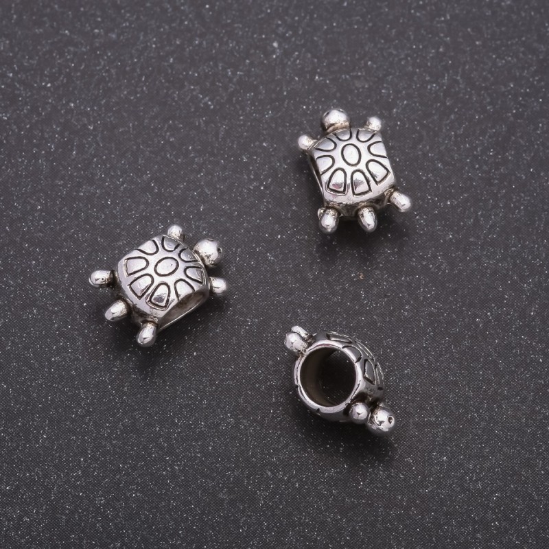 Furnitură mărgea-inserție «Țestoasă», diametrul 12×8 mm, diametrul interior de 5 mm, ambalaj 20 g ± 21 buc