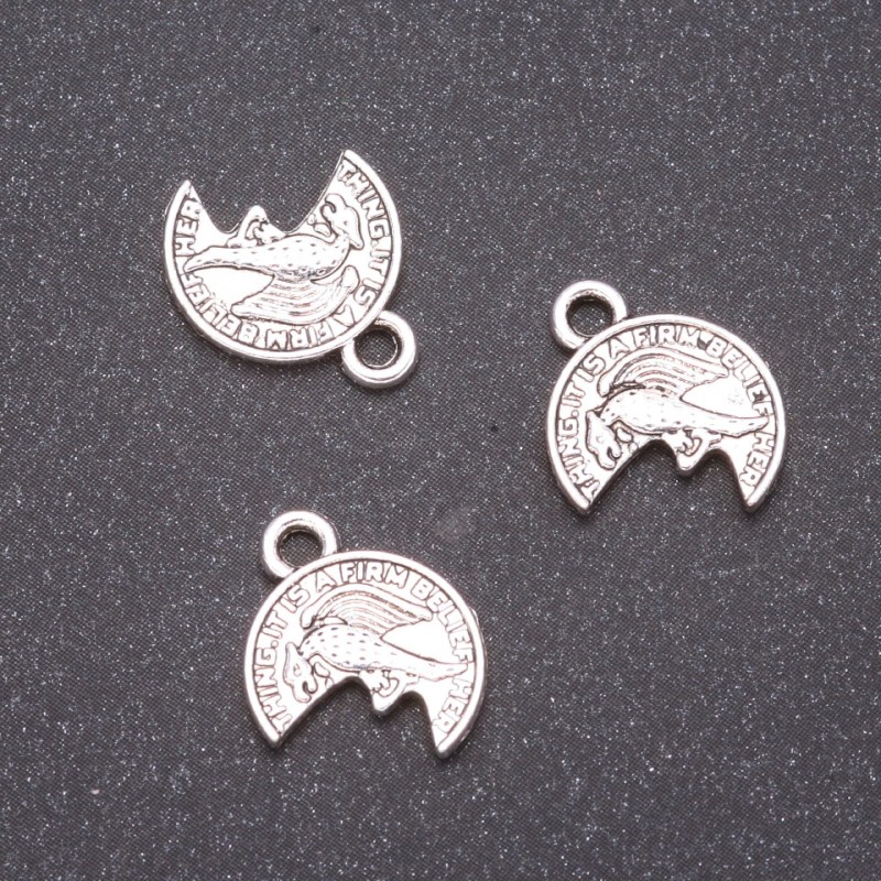 Feronerie pandantiv monedă, diametrul 12×15 mm, diametr in-1, 7 mm, finisaj 20 g +/- 24 buc