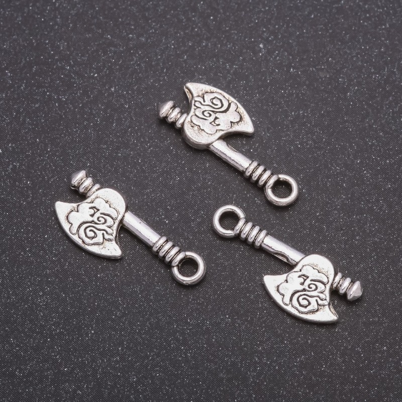 Furnitură pandantiv Topor d0x8mm, diametru în mm, 20 g ± 27 bucăți