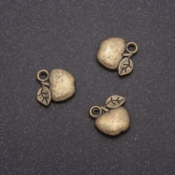 Фурнітура підвіска Яблуко (бронза ", діаметр 11х11мм, діаметр in-1, 5 мм фас. 20гр. + - 24шт
