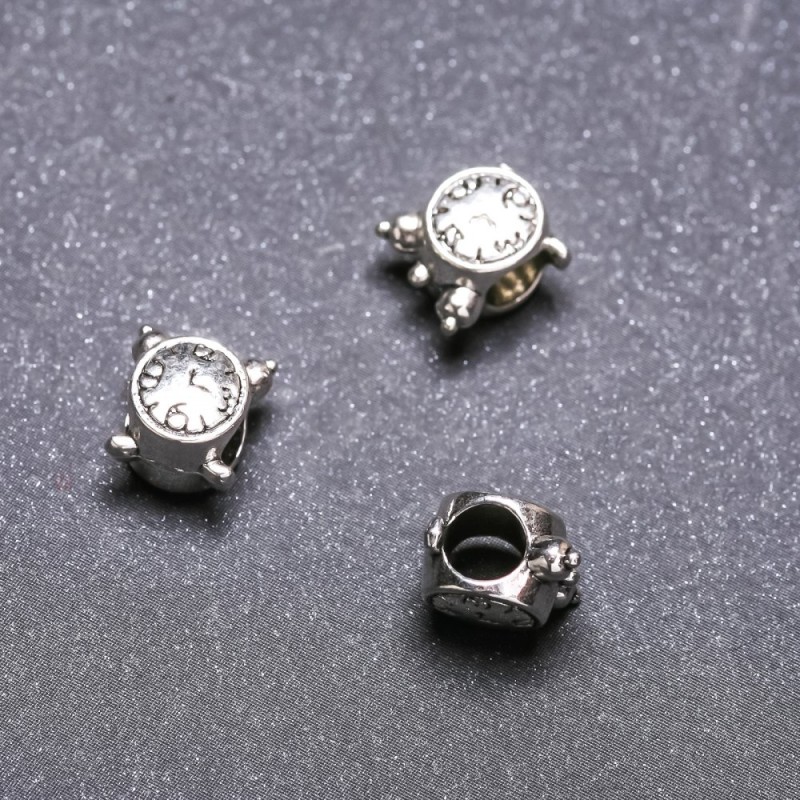Inserții din furnitură pentru bijuterii – Ceasuri, 9×9 mm, diametrul 4,5 mm, ambalaj 20 g, +/- 14 buc.