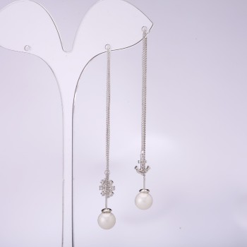 Cercei stud lungi asimetrici, seria 925 Marine, grosime 8 mm, lungime 107-135 mm