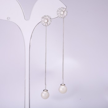 Cercei știft lungi, seria 925 Mallorca, grosime 10 mm, lungime 80 mm