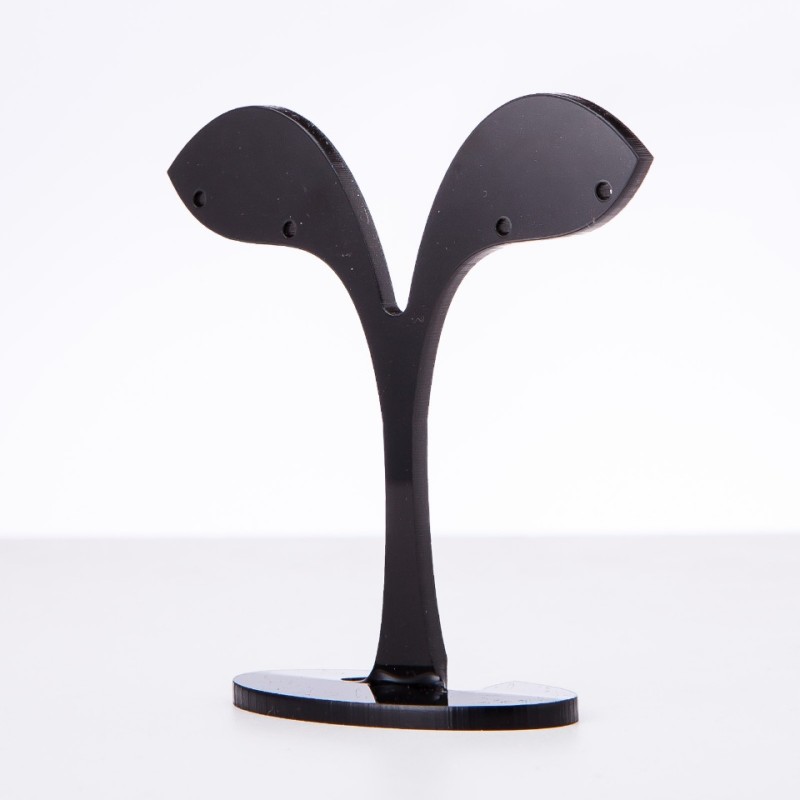 Suport pentru bijuterii din plastic negru, înălțime 8 cm, lățime 8 cm