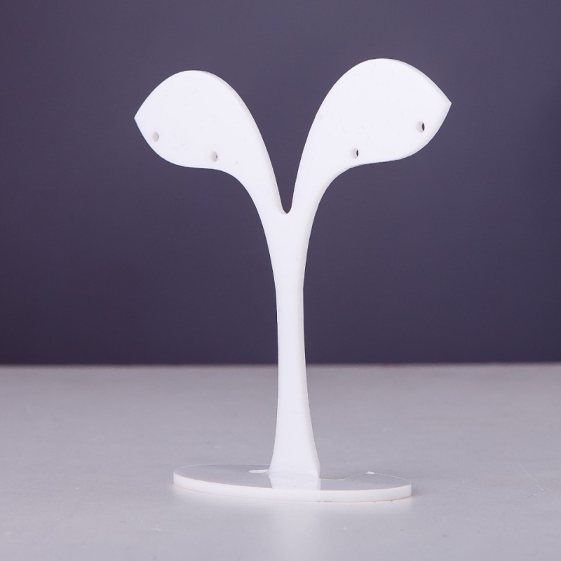 Suport pentru bijuterii din plastic alb, înălțime 7 cm, lățime 7 cm