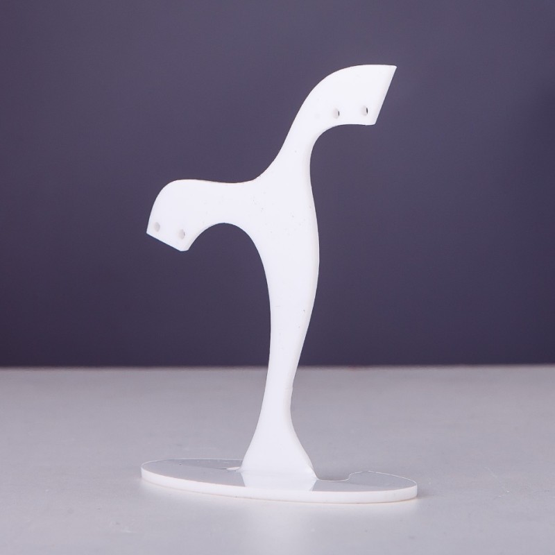 Suport pentru bijuterii din plastic alb, înălțime 7 cm, lățime 7 cm