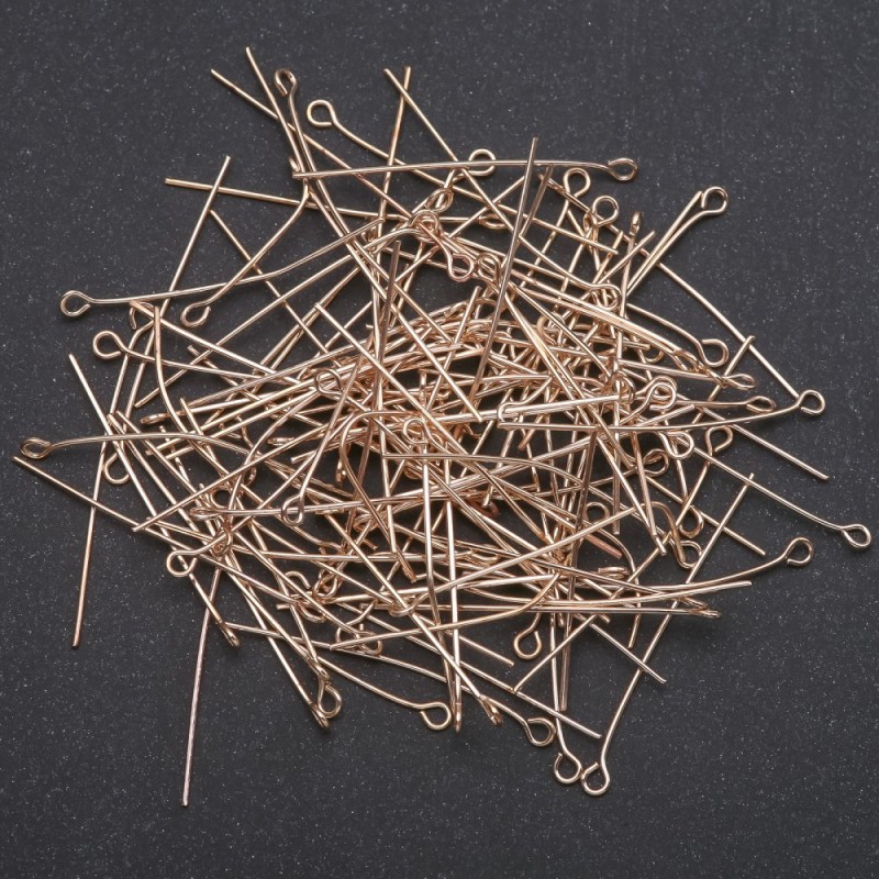Furnitură pin cu buclă pentru bijuterii, lungime 40 mm, culoare metal galben, 0,5 kg