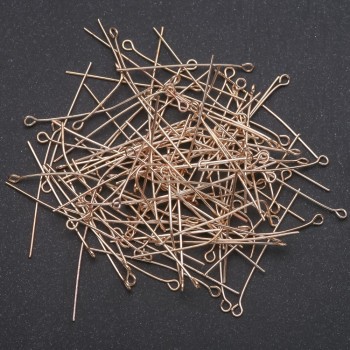 Pin cu buclă pentru bijuterii, lungime 40 mm, culoare metal galben, 1 kg