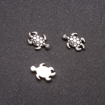 Inserție pentru mărgea cu țestoasă, diametru 13×9 mm, diametru 1 mm, ambalaj 20 g ± 23 buc