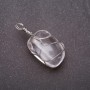 Pandantiv din piatră naturală, cristal rotunjit în montură argintie, 20x20 mm (+/-)