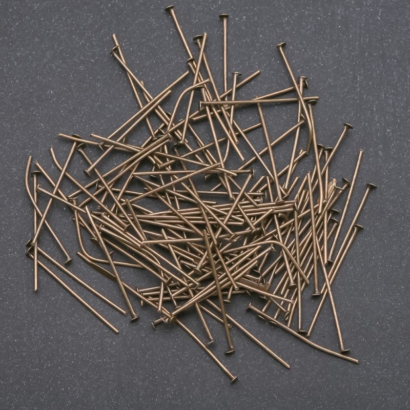 Pin pentru bijuterii, lungime 26 mm, cap de tip ghimă, bronz, 0,5 kg