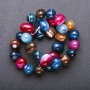Mărgele din agat multicolore pe șnur, 17x12 mm, 38 cm, gaură transversală