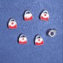 Mărgea Pandora șarm, poșetă roșie, 10 mm, fațetată, culoare metal deschis gri, 6 buc