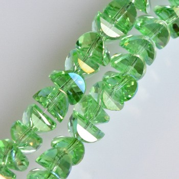 Mărgele de cristal în stil Swarovski, verde deschis, cu luciu de benzină deschisă, diametrul 6×4 mm, pe șnur de 50 cm