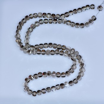 Mărgele de cristal în stil Swarovski, culoare gri deschis, cu fațetare rotundă și acoperire, diametru 5x4 mm, șnur 48 cm