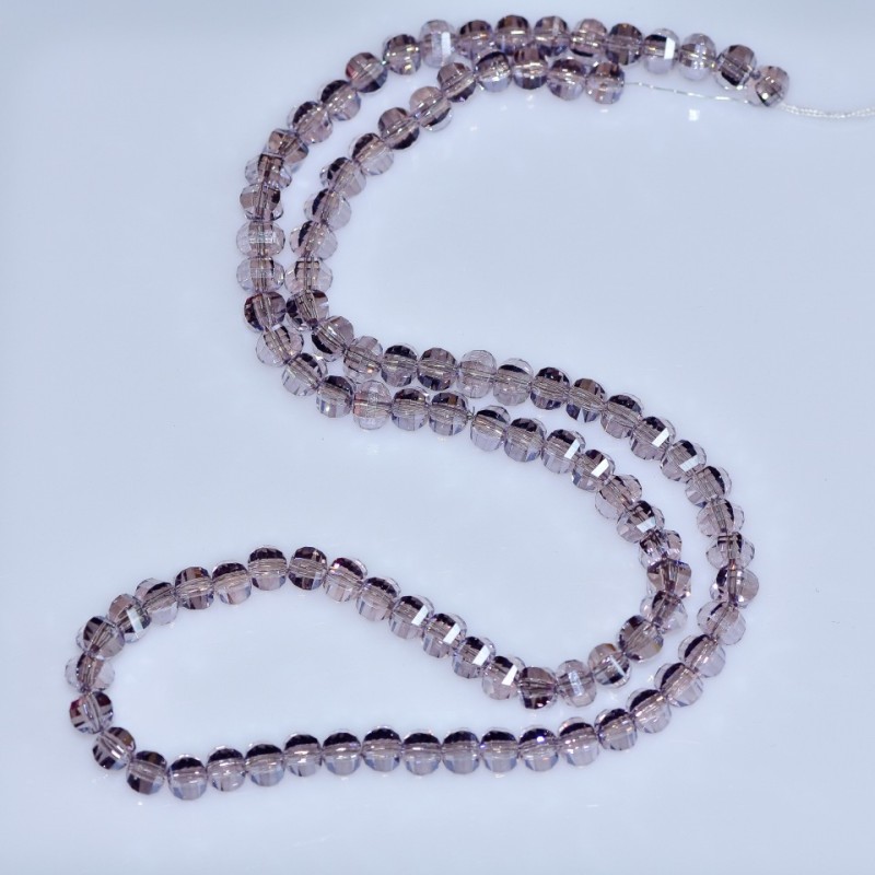 Mărgele de cristal în stil Swarovski, liliac deschis, bilă facetată, diametrul 5×4 mm, șnur de 48 cm