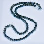 Mărgele de cristal în stil Swarovski, gri, bilă facetată cu acoperire „benzina albastră”, diametrul 5×4 mm, pe șnur de 48 cm