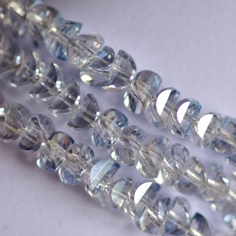 Mărgele de cristal în stil Swarovski transparente, incolor, diametrul 6×4 mm, pe șnur de 50 cm