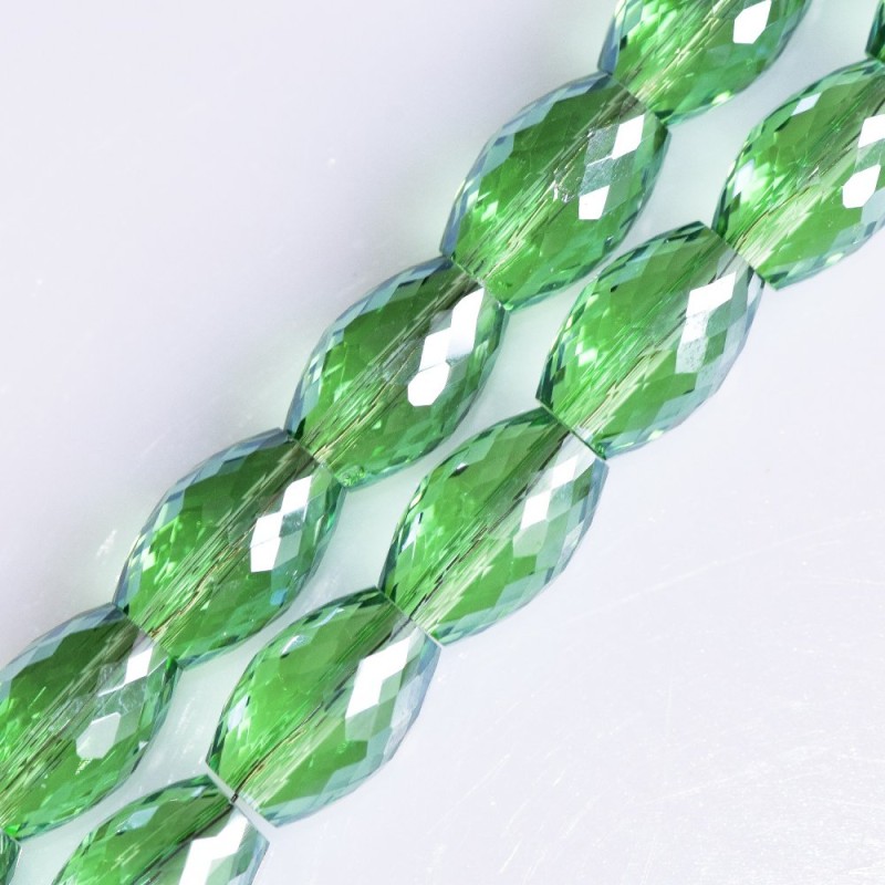Mărgele din cristal tăiate, verde deschis, diametru 8x12 mm, șir de 70 cm