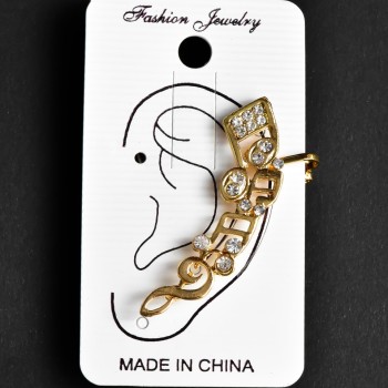 Cercei clipuri pentru ureche, lungime 40 mm, metal galben