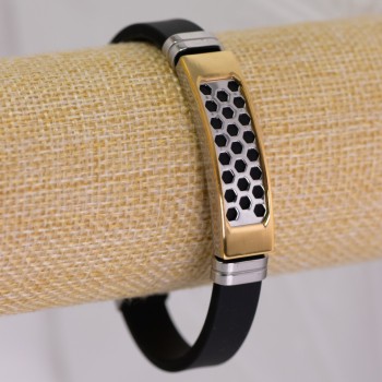 Brățară din cauciuc cu placă din oțel, grosimea de 10 mm, lungimea de 21 cm