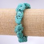 Brățară «Turcoaz» (howlit) fațetată, diametru 15–20 mm, lungime 18 cm, pe elastic