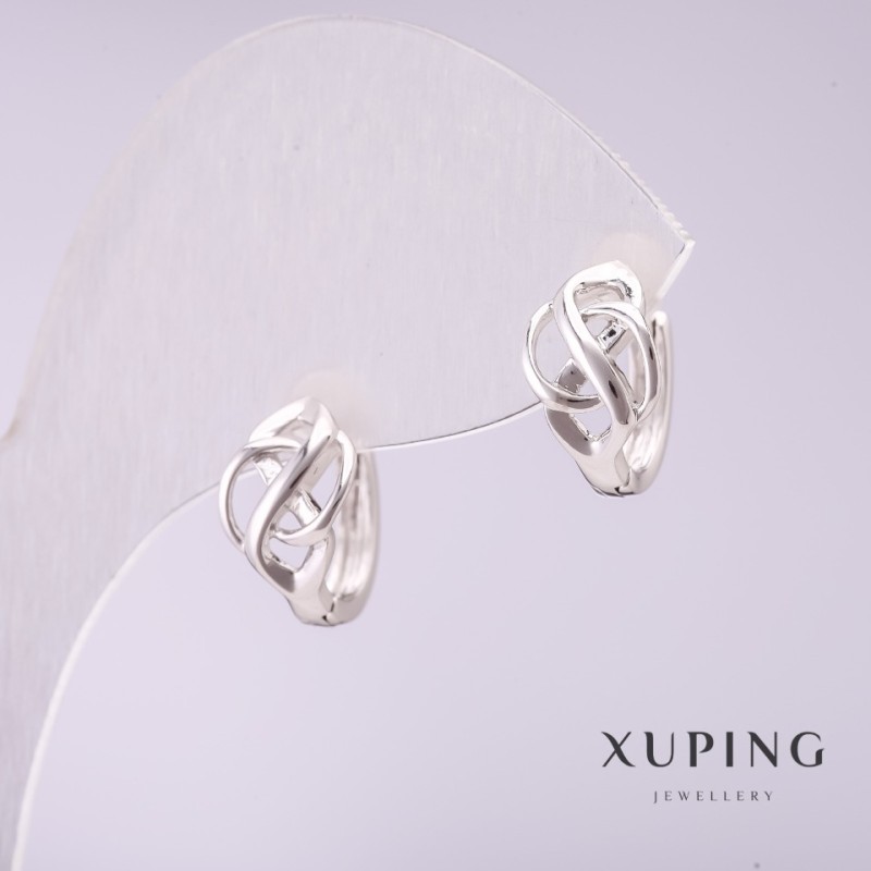 Cercei Xuping rodiu 11x8 mm