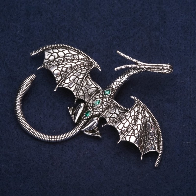 Broșă „Dragonul de argint” 79×72 mm