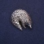 Broșă Pangolin 38×28 mm, metal argintiu