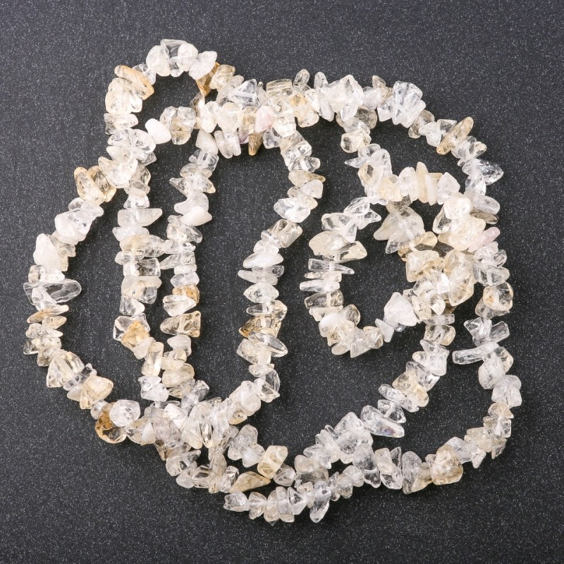 Perle din cuarț cu rutilit filamentar, granule de circa 8 mm, lungime 80 cm
