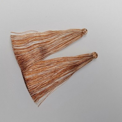 Materie primă pentru handmade: Franjă «Dungă caramelă», lungime 7 cm, diametru 7 mm, pereche