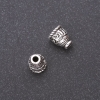 Furnitură – capac pentru mărgele, 9×7×4 mm, diametru interior 2,5–4 mm, ambalare 20 g (24+ buc.) Culoare: argintiu metal