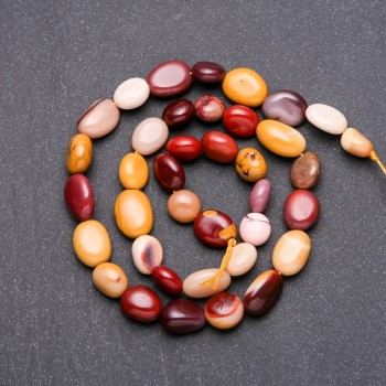 Mărgele din jasp Mookaite, fațetate, diametru 10x13 mm, lungime 38 cm