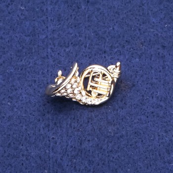 Broșă Valtorna cu strasuri aurii