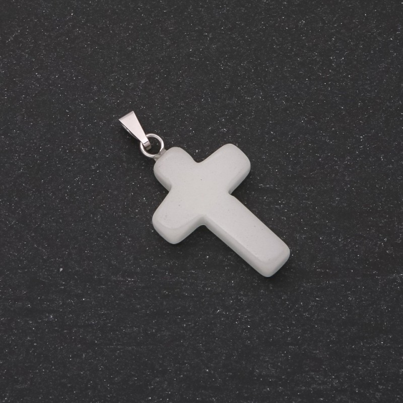 Pandantiv Cruce din onix cu strălucire turcoaz 18×27 mm+
