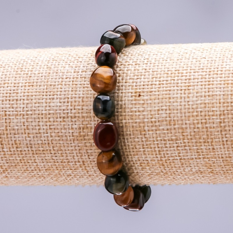 Brățară elastică cu ochi de tigru, ochi de bou, ochi de șoim – tăietură 8x10 mm