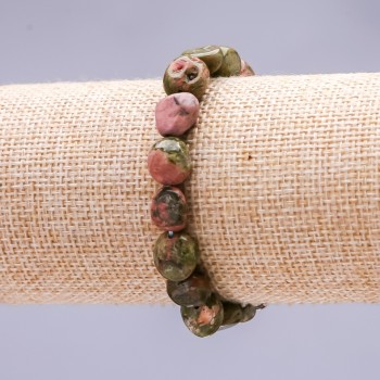 Brățară elastică cu heliotrop, pietre șlefuite 10x12 mm (±)