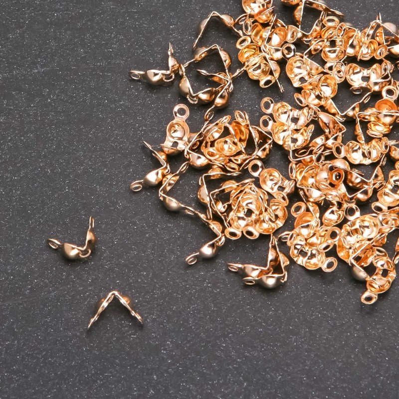 Feronerie broască pentru mărgele, metal auriu, 7×4 mm (+/-), finisaj auriu, 10 g (+/-), 140 buc.