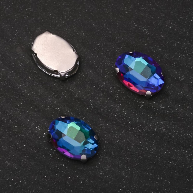 Preț pentru pachet / 10 buc. Cristal cusut în țapă oval 10×14 mm