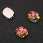 Preț pentru pachet / 10 buc. Cristal cusut în știft, oval 10x12 mm roz-verde