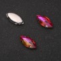 Preț pentru pachet de 10 buc. Cristal cusut în capsă ovală 7×15 mm, roșu zmeură-portocaliu