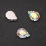 Preț per pachet / 10 bucăți. Cristal cusut în montură lacrimă, 10x14 mm, irisat