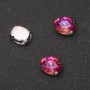 Preț per pachet / 10 buc. Cristal cusut pe țapă oval 8×10 mm roșu zmeură-portocaliu