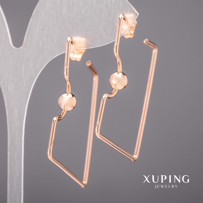 Cercei Xuping 39 mm placare cu aur 18K