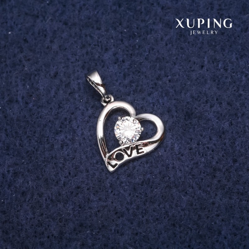 Pandant Xuping Inimă placat cu rodiu 14×19 mm