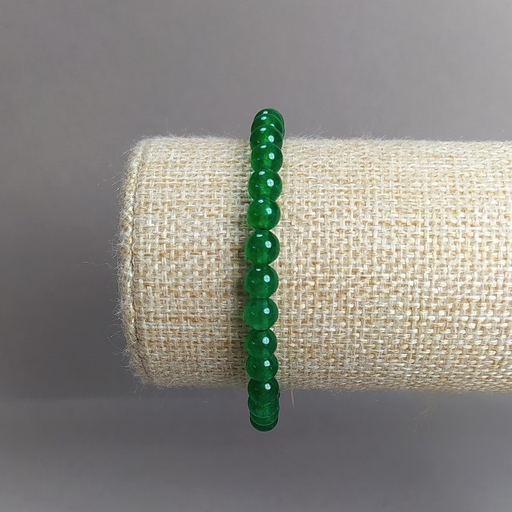 Brățară din piatră naturală crisopraz, bile netede, diametru de 6 mm, pe elastic, circumferința 18 cm