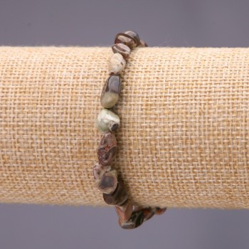 Brățară din jasper Picasso – mărgele slefuite, diametrul de 6–8 mm, pe elastic, circumferința de 18 cm