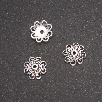 Capăt de furnitură, diametrul 13 mm, diametrul in-1, 7 mm fațetat, 20 g +/- 17 buc